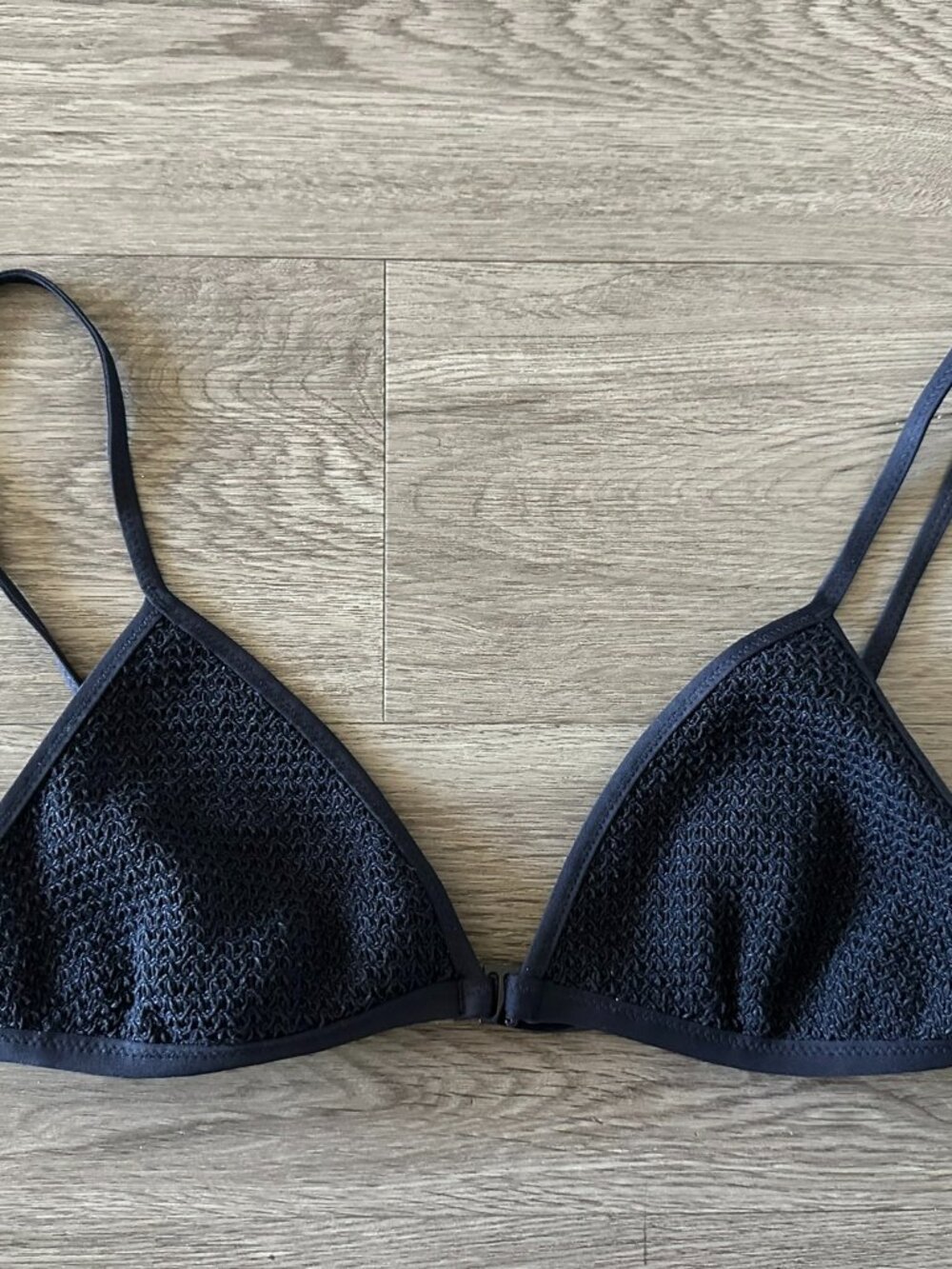 COS Smocked Unlined Bikini Swimsuit Top - Blue (Navy) - Size 6